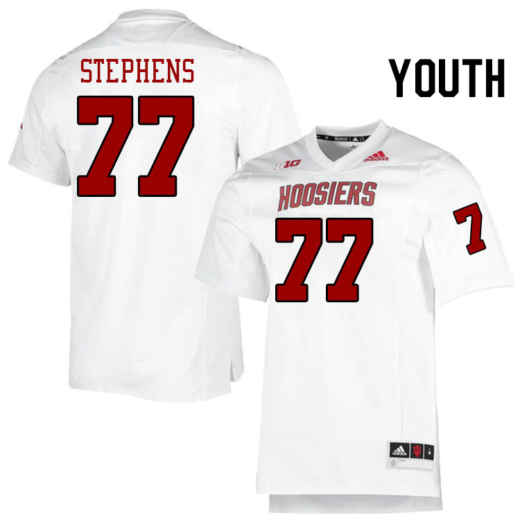 Youth #77 Tyler Stephens Indiana Hoosiers College Football Jerseys Stitched-Retro White